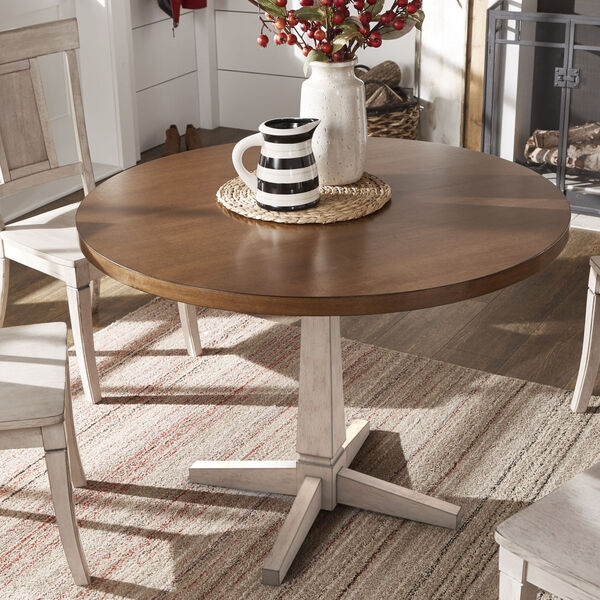 Anna White Round Two-Tone Dining Table, image 3